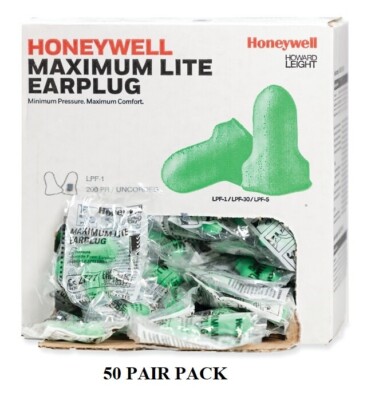 MAXIMUM LITE Disposable Foam Earplugs Sleep Aid Noise Reduction NRR 30dB 50 PAIR