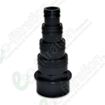 1.5″/43MM 4 STEPPED BLACK SOLVENT WELD HOSETAIL KOI FISH POND PIPE TANK FILTER