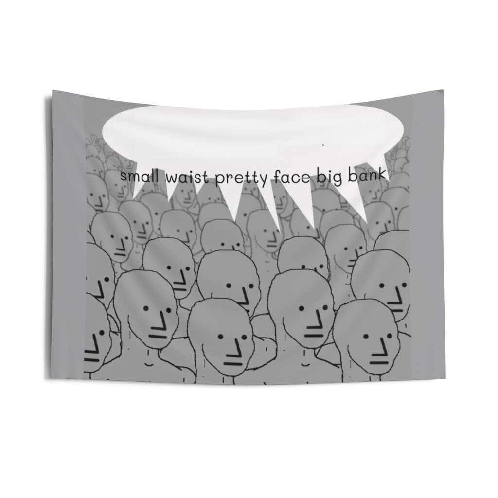 NPC Wojak Tapestry Tik Tok Meme Funny College Dorm Decor Flag | eBay  Australia