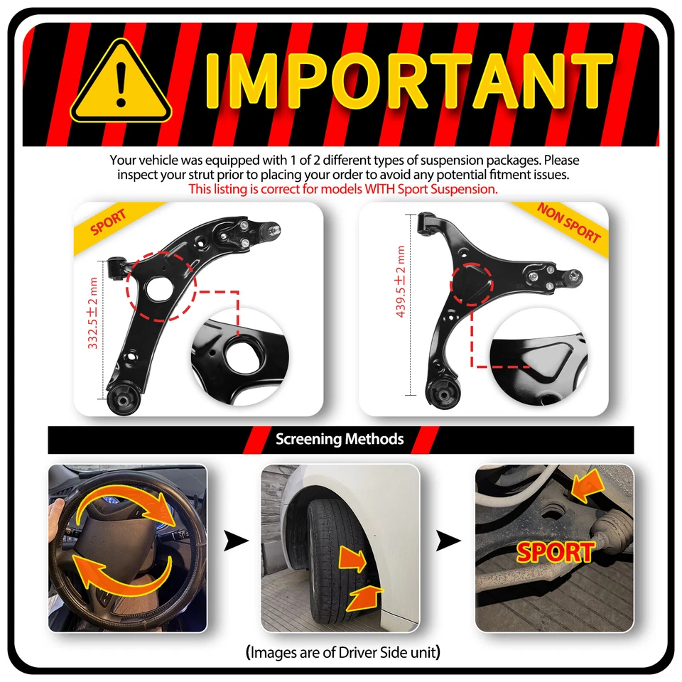 8 шт передний нижний рычаг управления шарнирное соединение для 2011-2014 Hyundai Sonata без спорта - Изображение 2 из 4