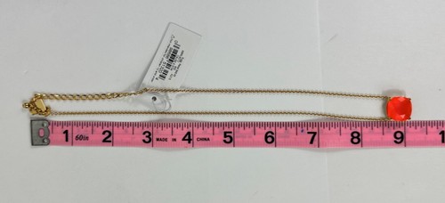 Kate Spade Necklace Cause A Stir Coral Pink Cushion Cut Pendant Gold Tone - Picture 4 of 4