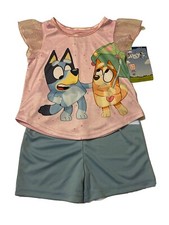 NWT Toddler Girl BLUEY 3T  Bluey Beach Day  Pajama 2pc Set Top  Bottom 38