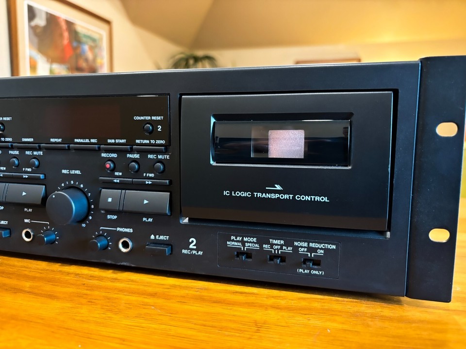 🌟Mint Condition! TASCAM 202 MK VII Dual Cassette Deck with USB In Box