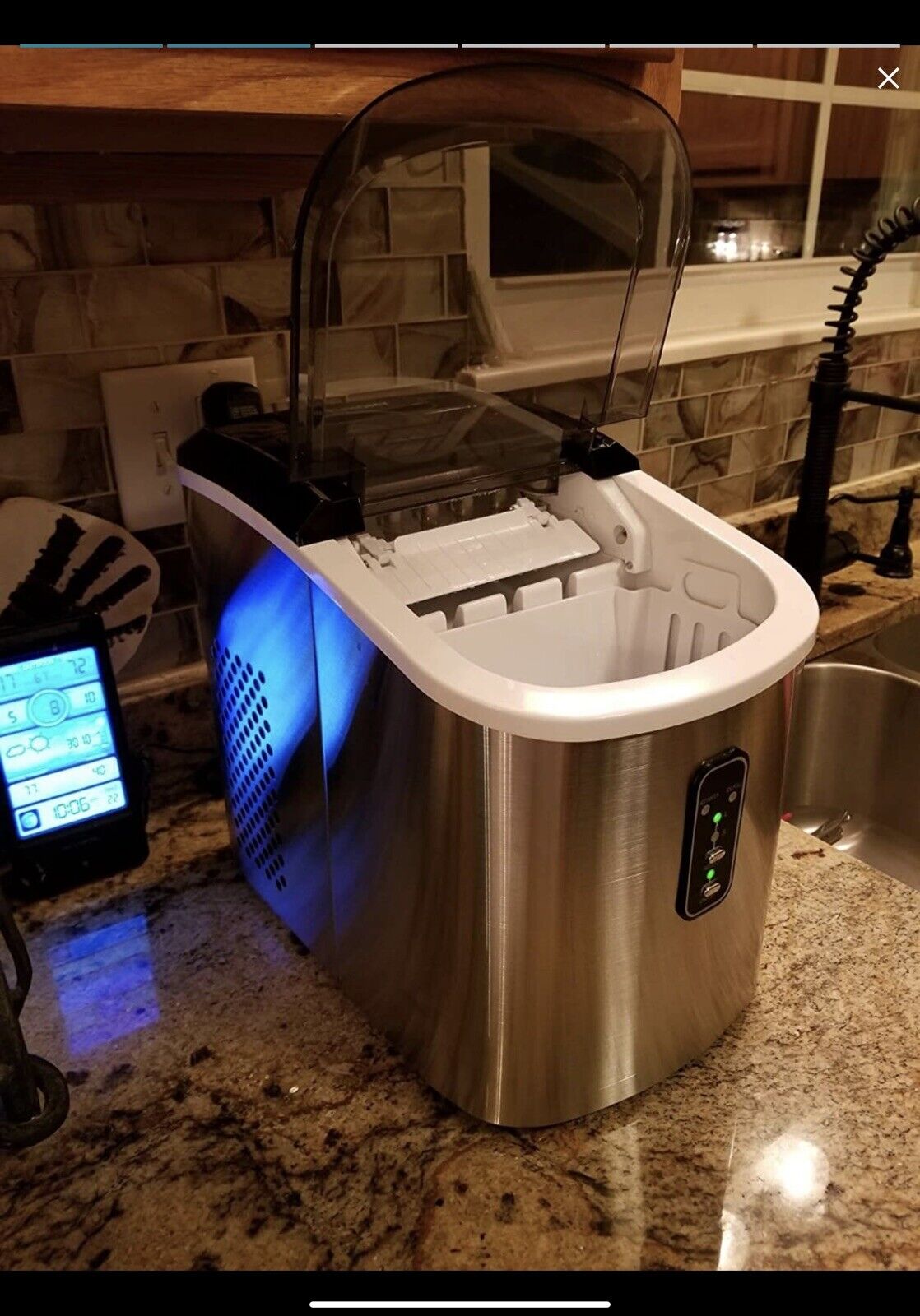 Euhomy Ice Maker Machine Countertop, 26 lbs in 24 Hours, 9 Cubes Ready