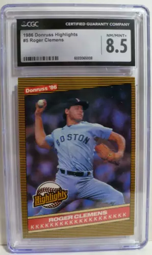 1986 Donruss Highlights Roger Clemens #5 Boston Red Sox CGC 8.5 NM/Mint+