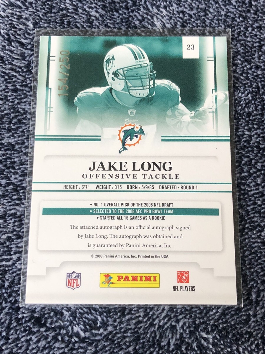 2009 Playoff Prestige Rookie Review Signatures /250 Jake Long #23 Auto