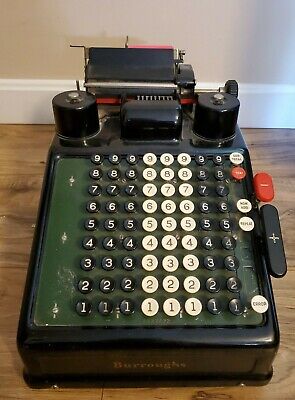 Vintage Burroughs Direct Alternating Power Portable Adding Machine Type