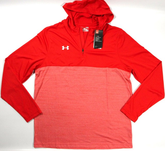 UNDER ARMOUR HeatGear Tech 1/4 zip Loose hoodie NEWlightweight Red