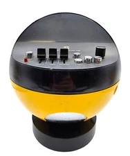 Rare Yellow Weltron Model 2002 Space Age Mod Retro AM/FM Stereo Radio Space Ball