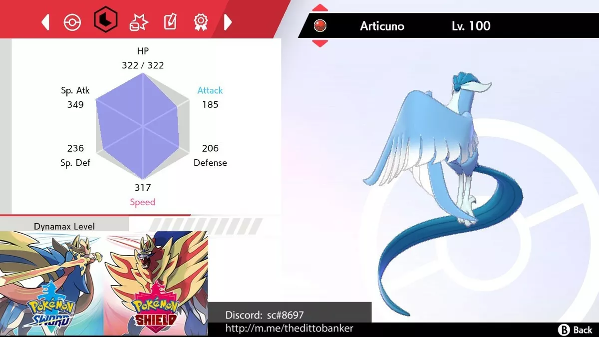 ✨ Shiny Articuno (Normal)✨ Pokemon Sword and Shield Perfect IV 🚀Fast  Delivery🚀