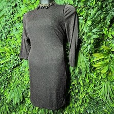 Love Squared Dress Women Plus XL Black Metallic Pink Stripe Party NWT 0206