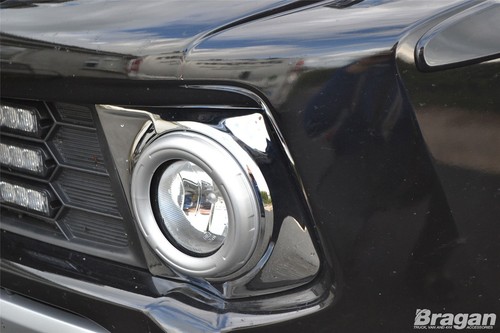 Fog Light Trim 2-Pcs Set To Fit Mitsubishi L200 Triton Strada 2015 - 2019 Chrome - Picture 2 of 7