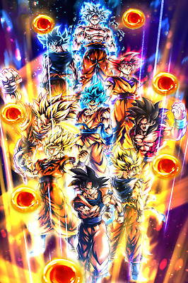 Evolution of Goku vs Vegeta Poster, Wall Art, Dragon Ball Super, DBZ GT, NEW