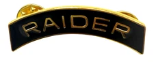 Raider Arc Pin Black with Gold Writing JROTO Army The Supply Room S-38