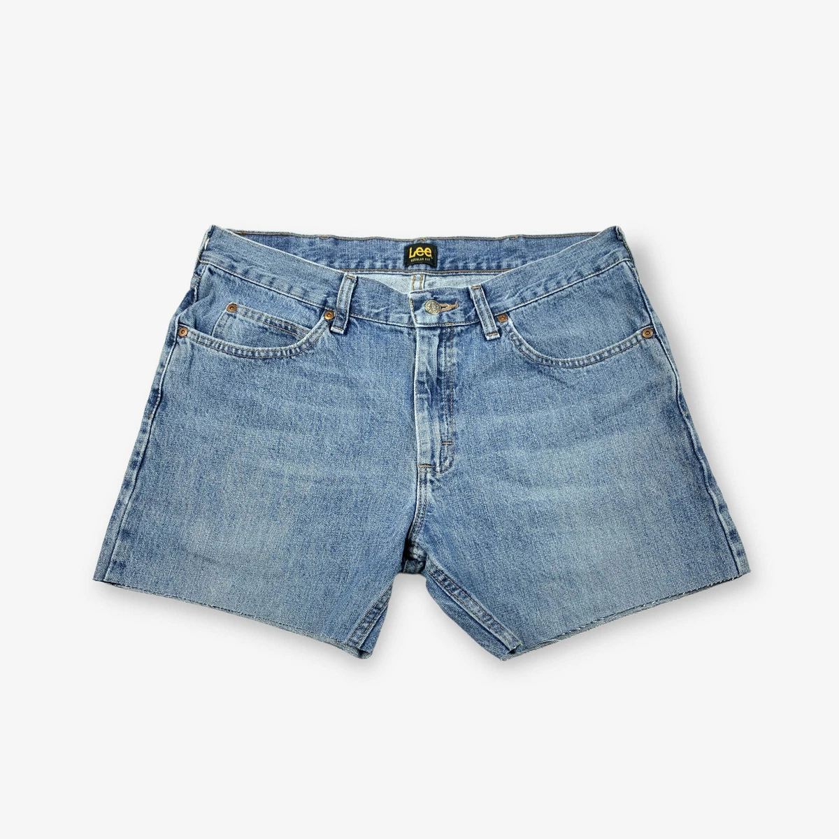 Vintage Lee Cut Off Denim Shorts Mid Blue W34 eBay