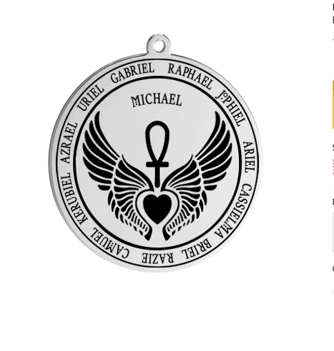 MICHAEL KORS Collana MICHAEL ANGEL SETTE ARCANGEL PROTECT ciondolo 20" argento sterling 925