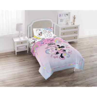 pc Disney Minnie Mouse Love Minnie Lovin Life Twin Comforter Sheet  Set NIP