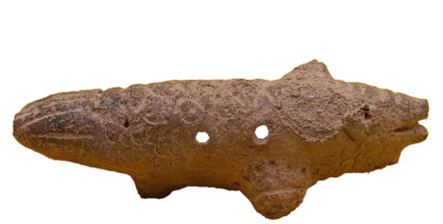 antique ceramic whistle, Ornament Trypillia culture 5400 and 2750 BC