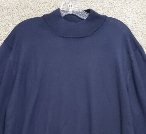 Maglione Gran Sasso Uomo 54 (L) Blu Lana Italiano Finto Collo Manica Lunga Preppy - Foto 3 di 12