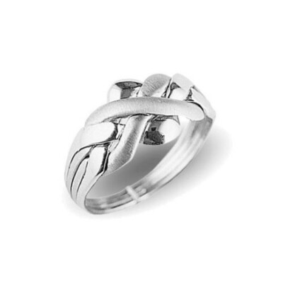 TURKISH 4-BAND PUZZLE RING STERLING SILVER SIZE