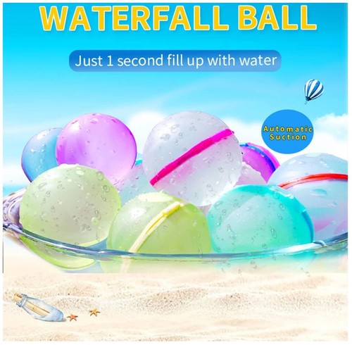 12Pcs Reusable Refillable Water Balloons Quick Fill Self-Sealing Soft Silicone - Picture 4 of 7
