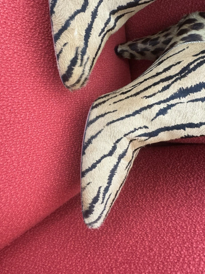 AQUAZZURA сексуальный леопард печать ботинки, размер 38 1/2 сделано в Италии - Изображение 4 из 4