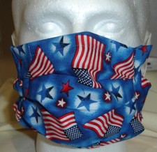 USA cotton Face mask, face cover, handmade with Patriotic Flags Fabric FAST SHIP