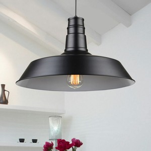 Single Edison Bulb Metal Suspended Ceiling Light Black White