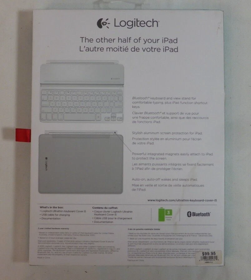 Logitech Wireless Bluetooth Ultrathin Keyboard Cover i5 for iPad Air - Image 3 of 4