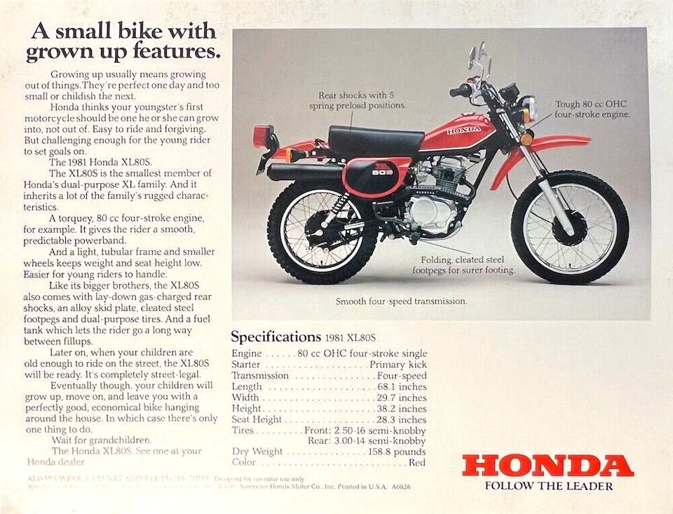1981 Honda ATC70 Original Double-Sided Sales Brochure / Poster – Vintage Literature