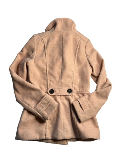 H&M Pink Double Breasted Pea Coat Large Buttons. High Collar Size Women's US 2 - Picture 8 of 13