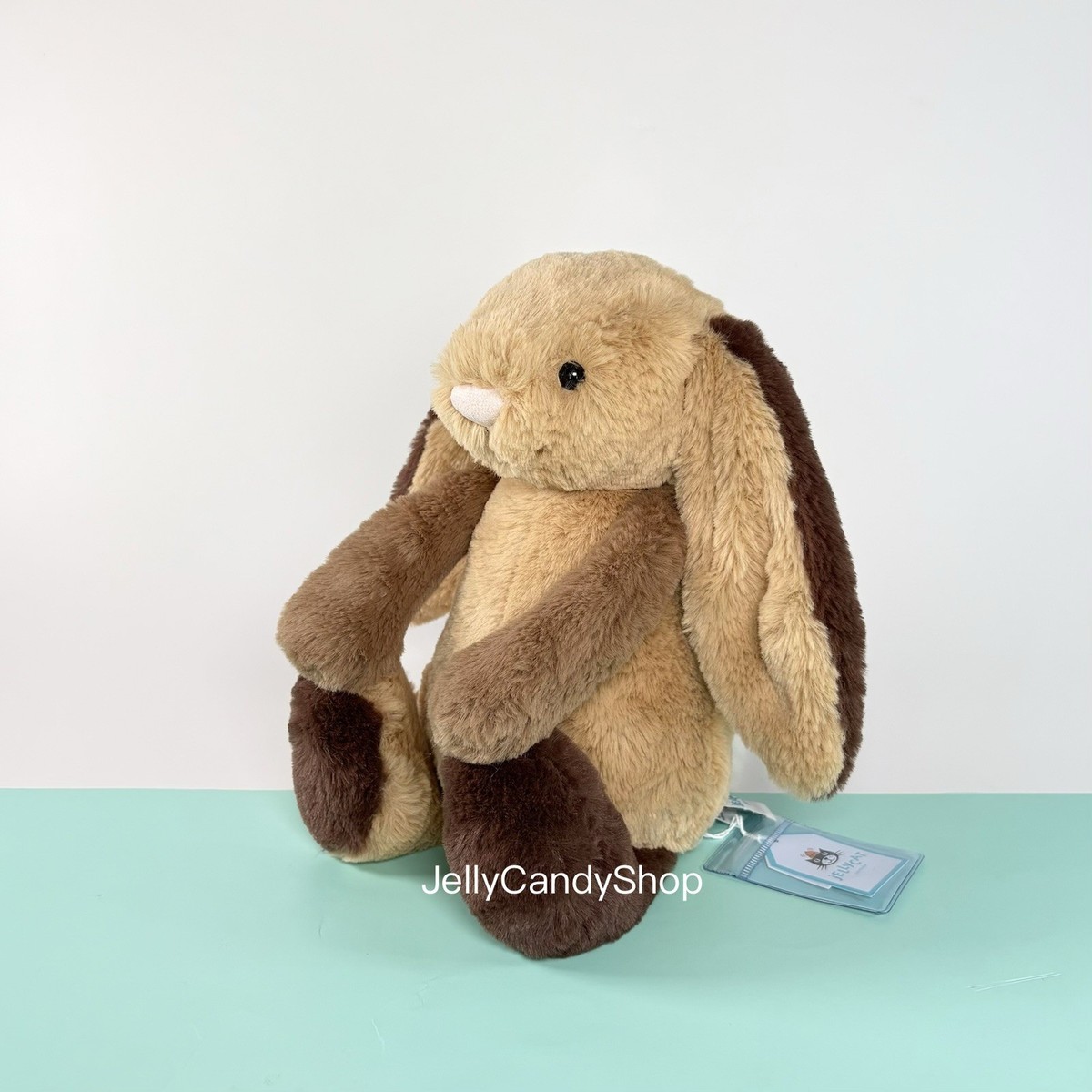 AUTHENTIC Jellycat Original Bashful Patchwork Brown Bunny- NWT