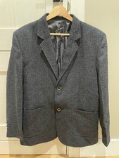 Men's Gray Two-Button Notch Lapel Single-Breasted Blazer Jacket Regular