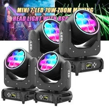 7x70W RGBW LED Moving Head 42 Pixel Ring 540 Pan 205 Tilt 16 Million Colors DMX