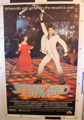 SATURDAY NIGHT FEVER 1977 Original HUGE Movie Poster 40x60 John Travolta BeeGees