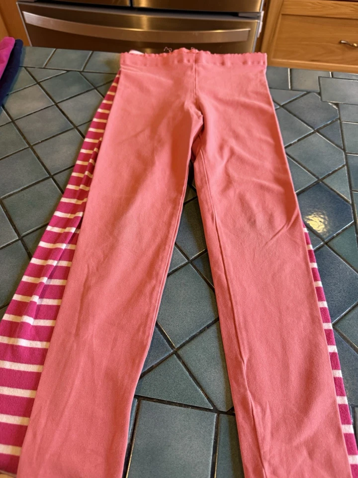 LOTE Leggings Tea Collection Carters Niñas Algodón Tejido Talla 7-8 Sólidos Cara de Gato! Foto 2 de 4