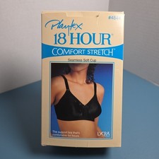 Vintage PLAYTEX 18 hour Comfort Stretch Blk Seamless Soft Cup Bra 36F NIB