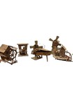 Six Antique Oxidized Copper Mechanical Music Boxes with Figures — photo 5