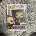Funko Pop Star Wars Qui-Gon Jinn Tatooine #422 Amazon Exclusive with Protector