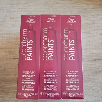 WELLA Colorcharm Paints Semi-Permanent Hair Color Raspberry 2 oz New. Set Of 6