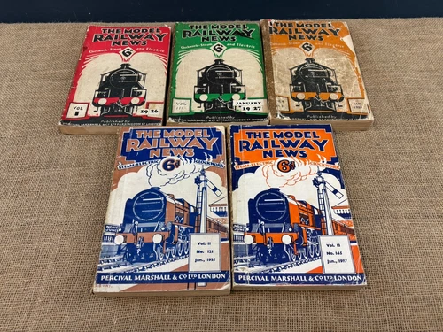 JOB LOT 5 X VINTAGE ANTIQUE THE MODEL RAILWAY NEWS ISSUES-1920/30s