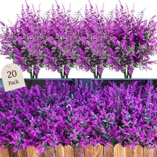 Sredumn 20 Bundles Artificial Flowers, artificial plants  Assorted colors