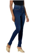 DG2 by Diane Gilman Women's Stretch Button Fly Skinny Jean Indigo