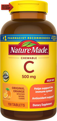 Nature Made Chewable Vitamin C 500mg, 150 Count Orange Flavor