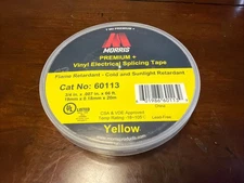 MORRIS Premium+ Vinyl Electrical Splicing Tape - Yellow 3/4" x 66’ NEW - 60113