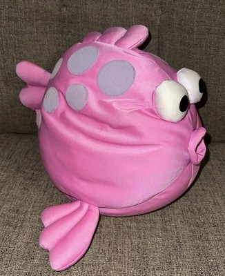 Animal Alley Microbead Nylon Blowfish Fish Pink Pillow Plush Large Puffer
