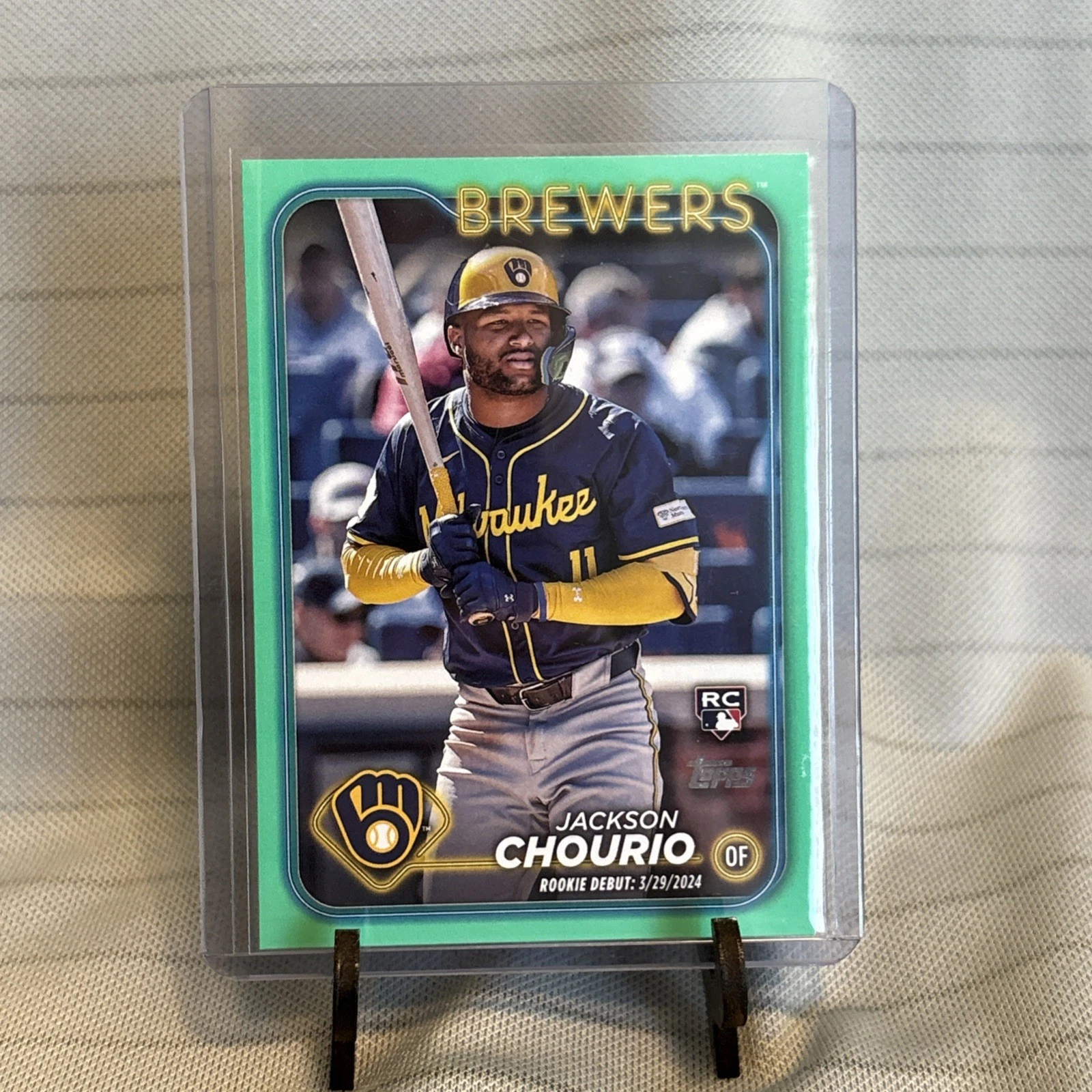 2024 Topps Update Series - Rookie Debut Jackson Chourio #US155 Aqua (RC)