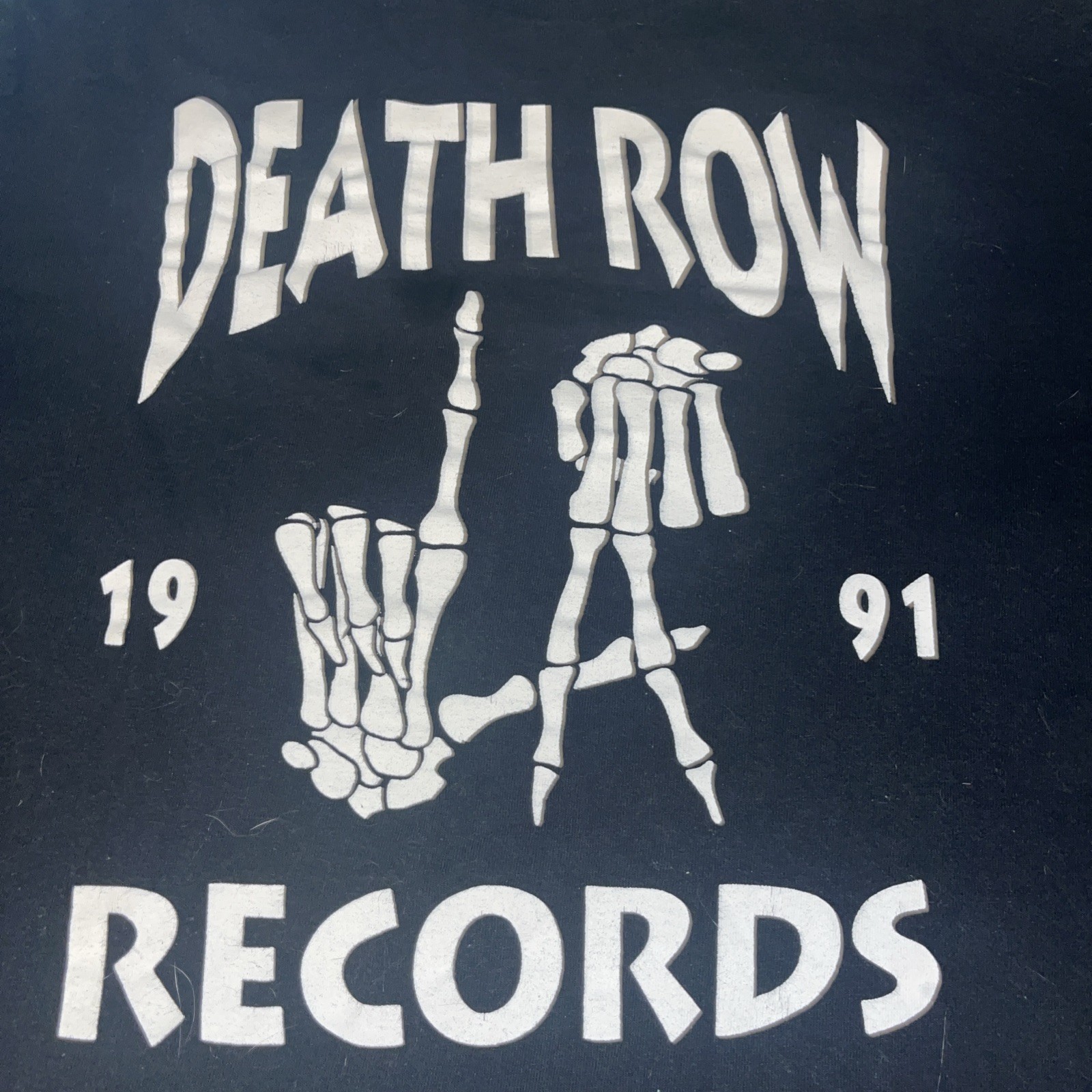 FILA Maglietta uomo Death Row Records taglia small 1991 LA Skull maglietta nera