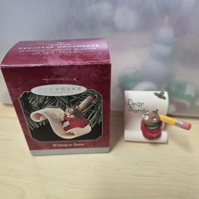 Vtg Hallmark Keepsake Ornament 1998 Writing to Santa - Writing Letter to Santa