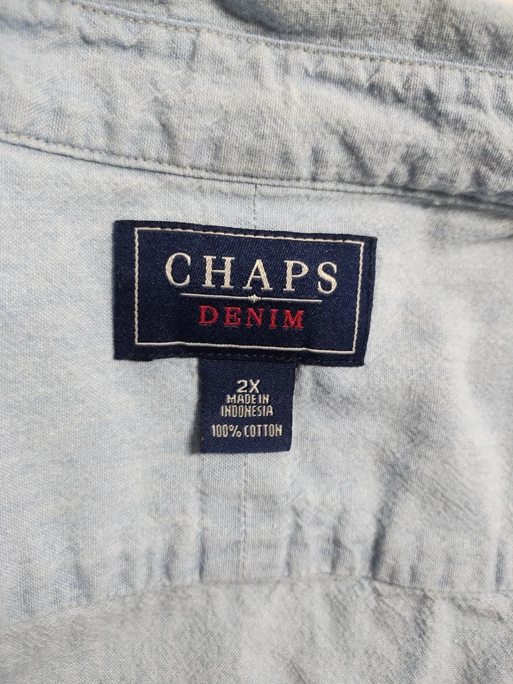 Women's CHAPS DENIM Size 2X 100% COTTON Shirt - Image 3 of 4